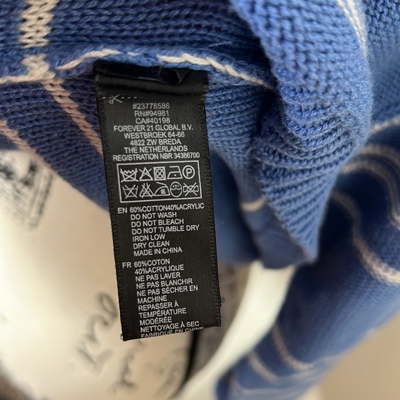 Forever 21 Blue and White Striped Sweater - Picture 5 of 5
